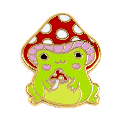 Mushroom Frog Pin