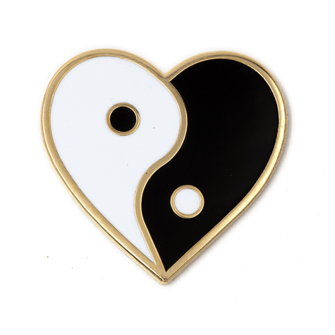 Yin Yang Heart Pin