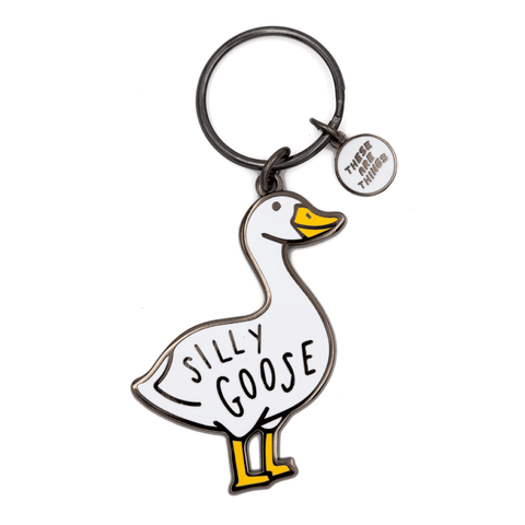 Silly Goose Enamel Keychain