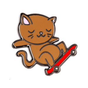 Skateboard Cat Pin