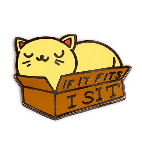 If It Fits I Sit Cat Pin
