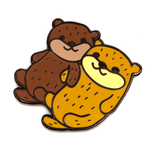 Holding Hands Otters Pin