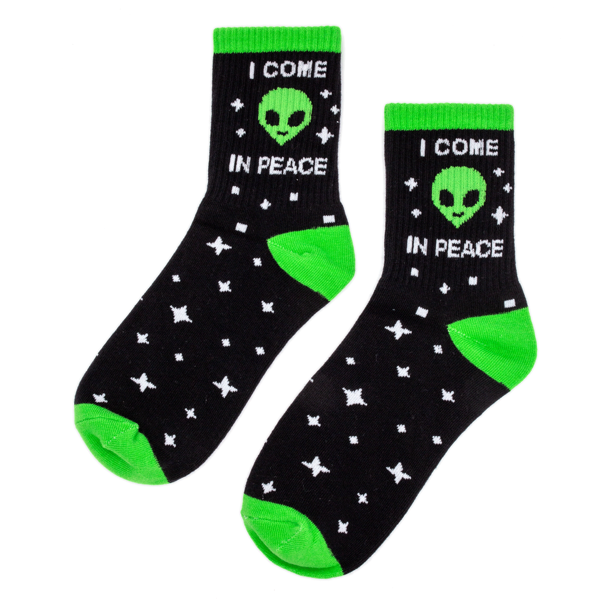 I Come In Peace Alien Socks