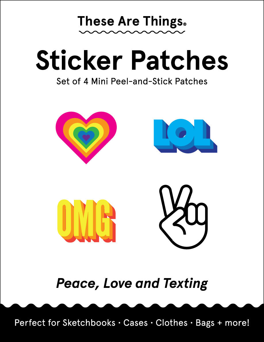 Peace, Love and Texting Sticker Patch Set