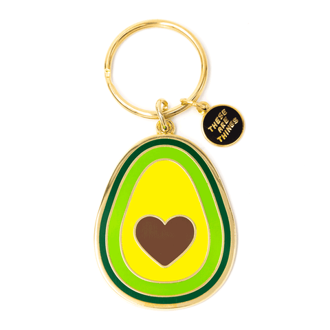 Avocado Heart Enamel Keychain