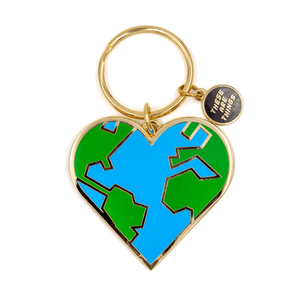 Heart Earth Enamel Keychain