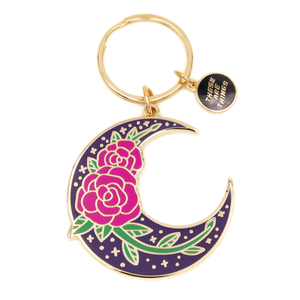 Rose Moon Enamel Keychain