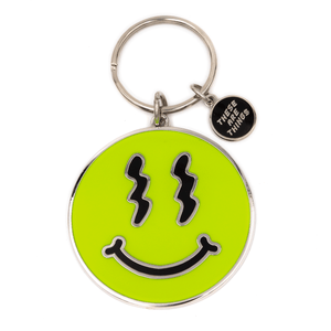 Trippy Smiley Enamel Keychain