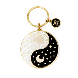 Yin Yang Sun and Moon Enamel Keychain