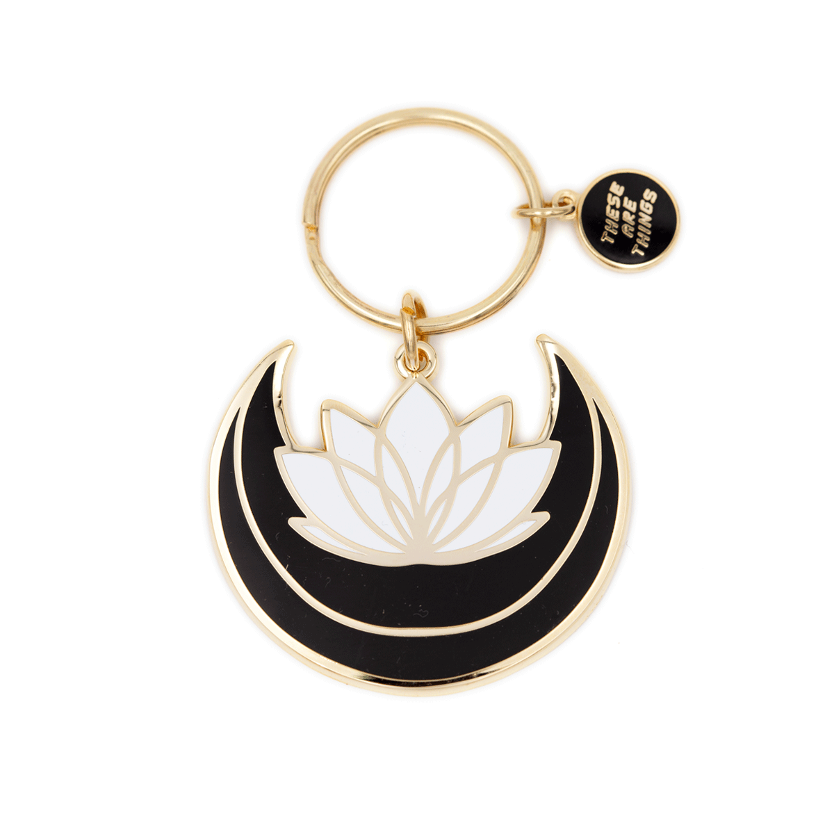 Lotus Moon Enamel Keychain