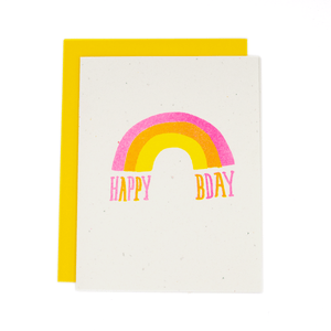 Happy Birthday Rainbow Risograph Card