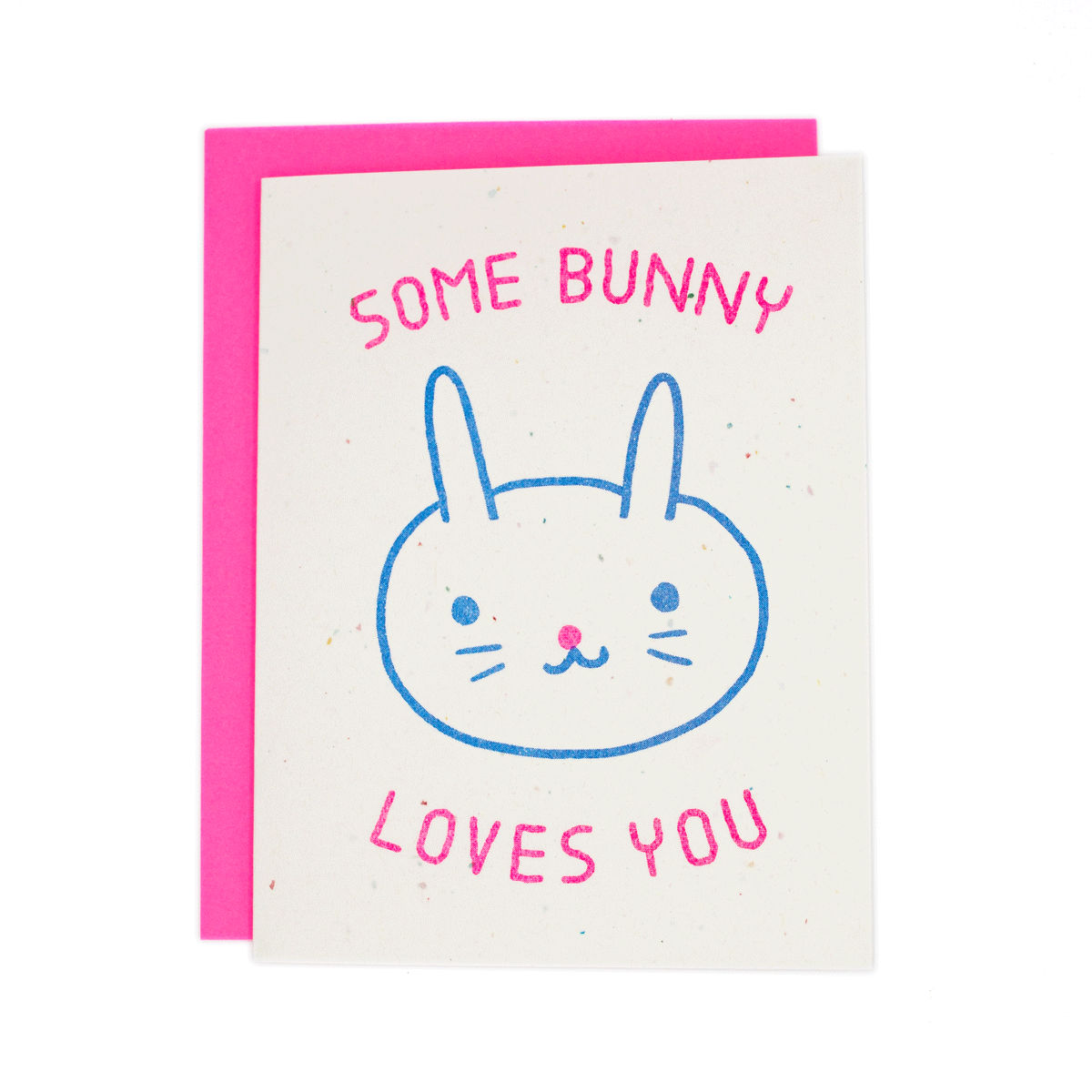 Some Bunny Loves You Risograph Card