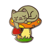 Sleeping Cat Mushroom Pin