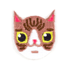 Brown and White Cat Sticker Patch