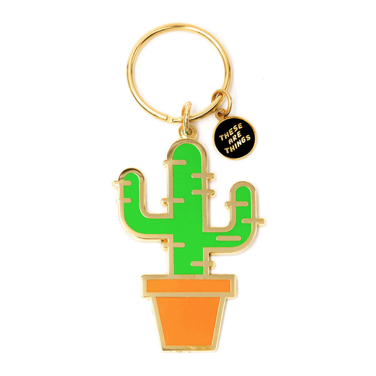 Cactus Enamel Keychain