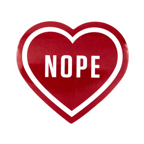 Nope Heart Vinyl Sticker