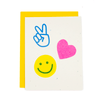 Peace Love and Happiness Risograph Card