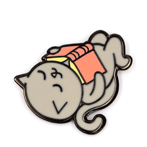 Reading Cat Pin