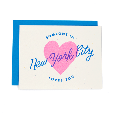 Someone In New York City Loves You Risograph Card